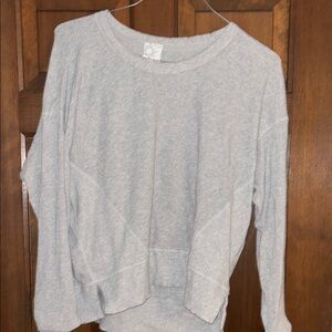 Aerie Gray Ribbed Knit Top